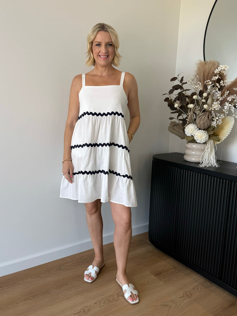 Louise Ric Rac Dress ~ White