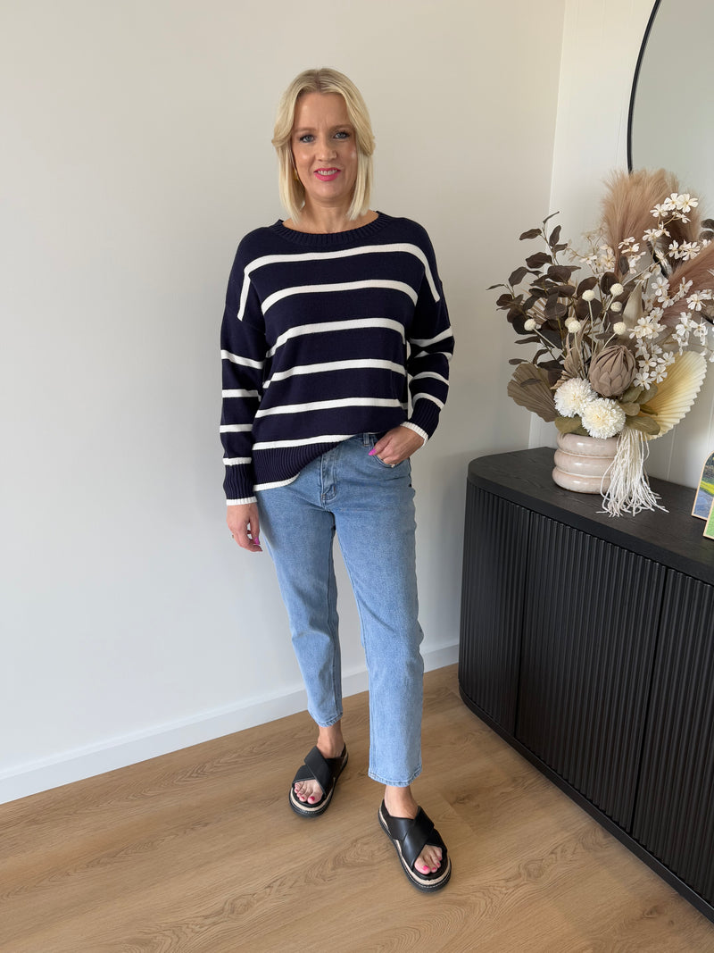 Izzy Knit ~ Navy Stripe