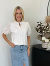 Pixie Short Sleeve Top - White