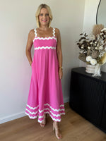 Henley Ric Rac Dress ~ Pink