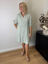 Mila Dress ~ Sage Stripe