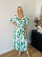 Sharni Maxi Dress - White / Green