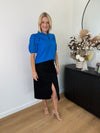 Pixie Short Sleeve Top - Cobalt