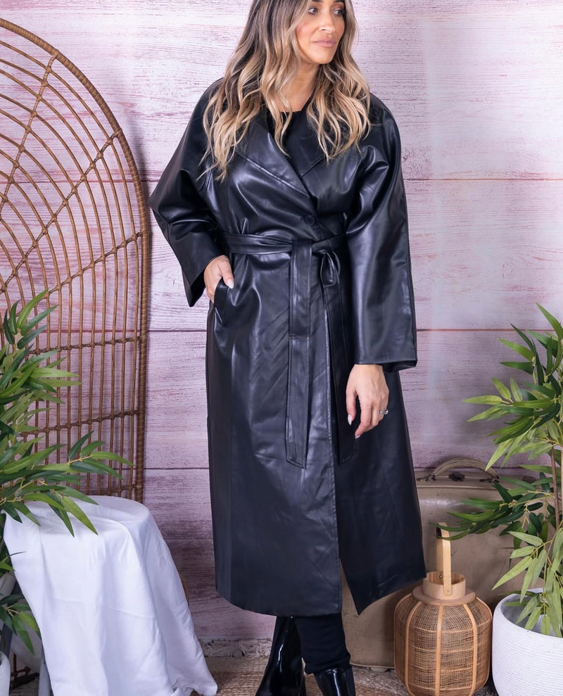Thane Pleather Jacket ~ Black