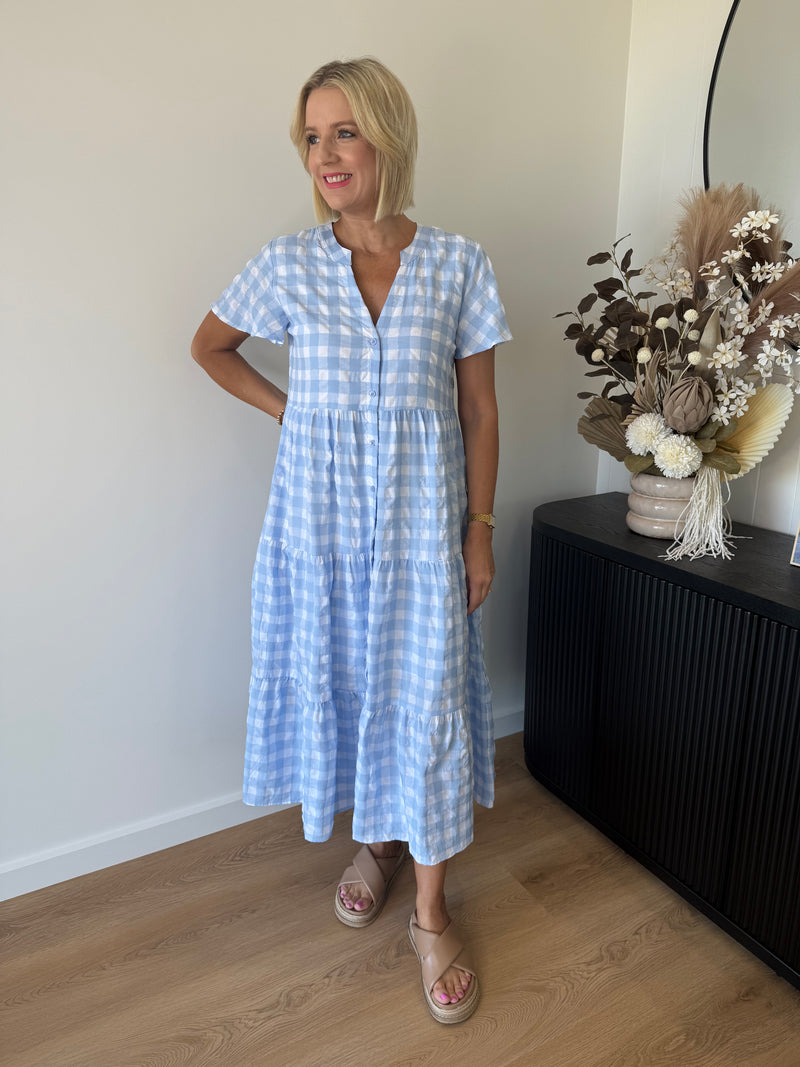 Indie Dress ~ Blue Gingham
