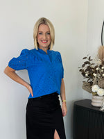 Pixie Short Sleeve Top - Cobalt