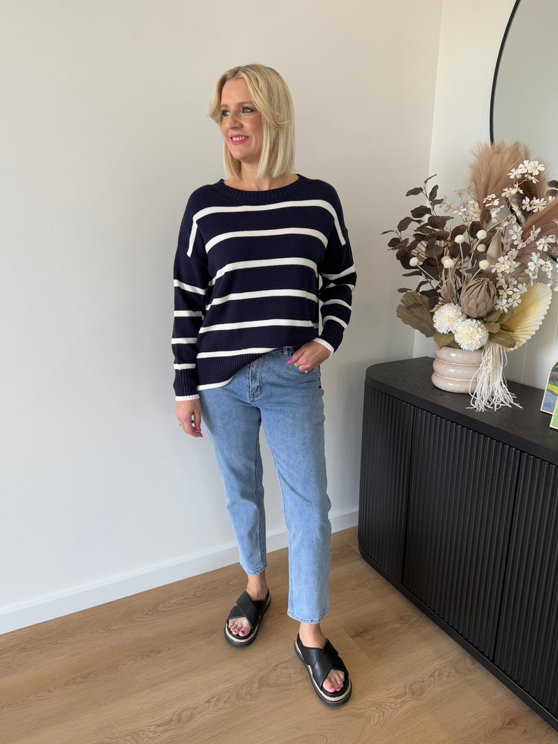 Izzy Knit ~ Navy Stripe