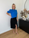 Pixie Short Sleeve Top - Cobalt