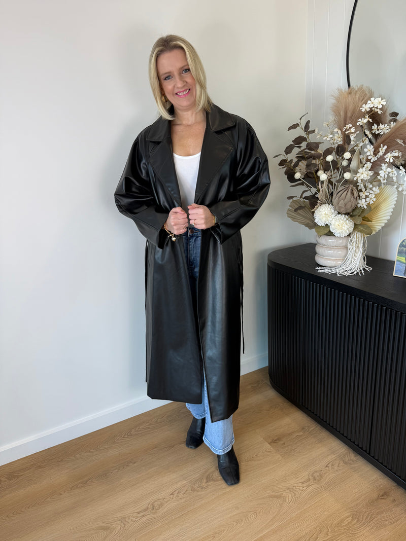 Thane Pleather Jacket ~ Black