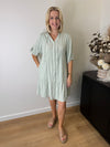 Mila Dress ~ Sage Stripe