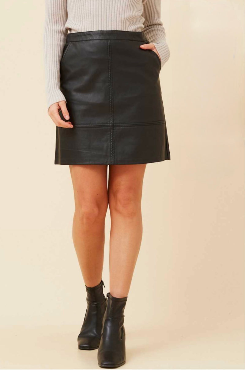 Ari Pleather Mini Skirt ~ Black