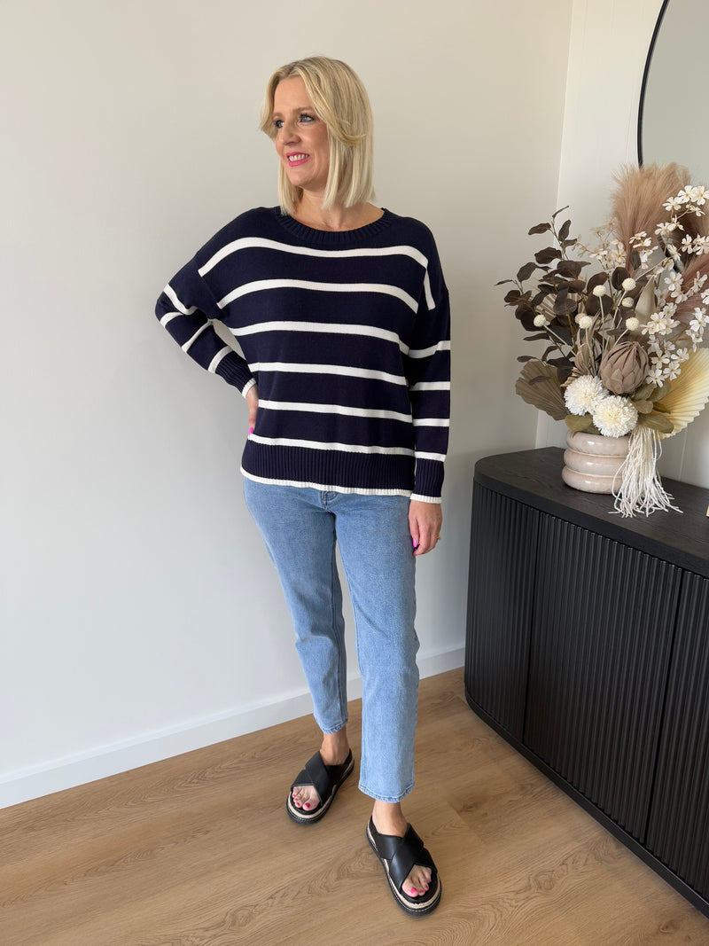 Izzy Knit ~ Navy Stripe