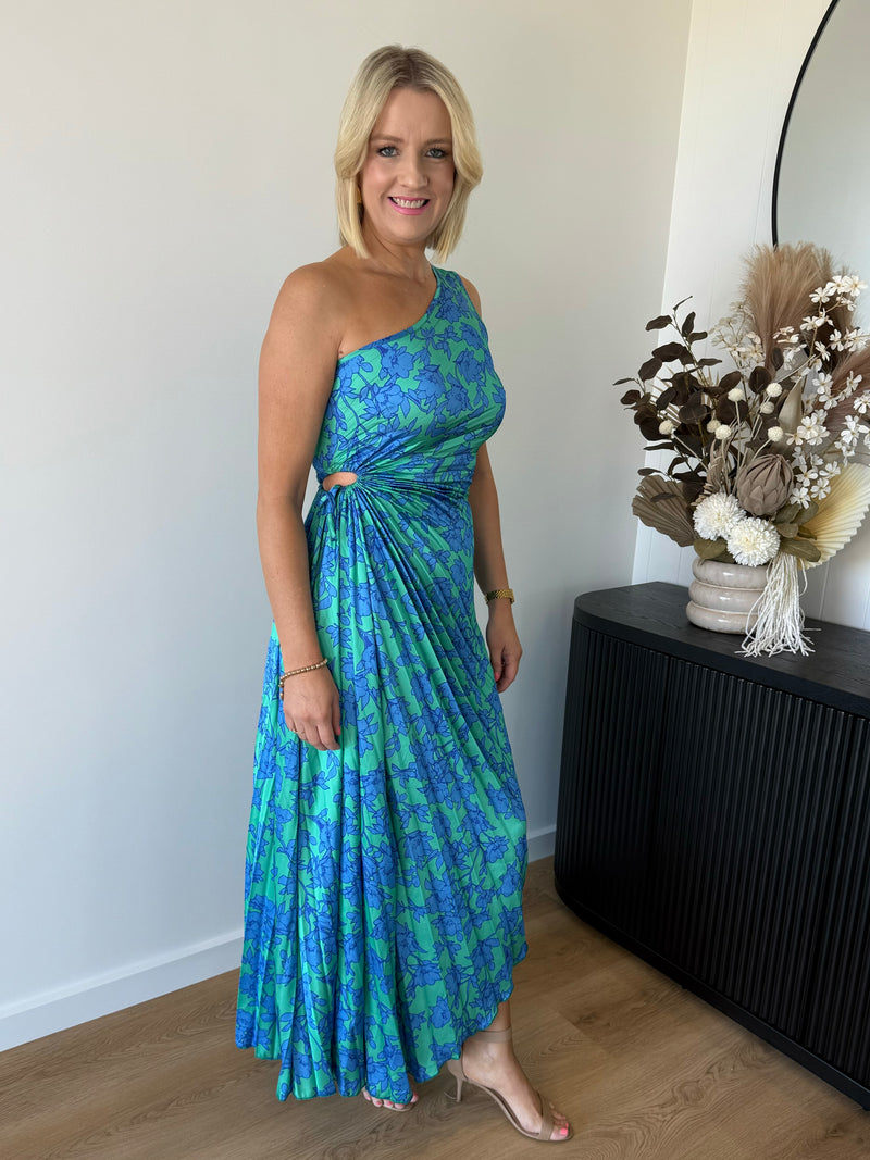 Chloe Dress ~ Green / Blue