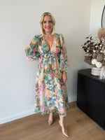 Sharni Dress L/S ~ Green Floral