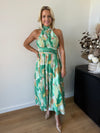 Tessa Halter Neck Dress ~ Green