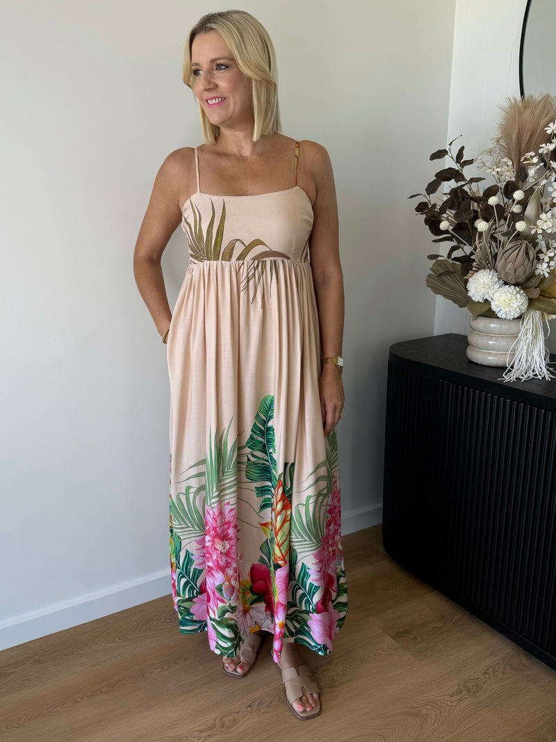 Tropicana Dress ~ Latte