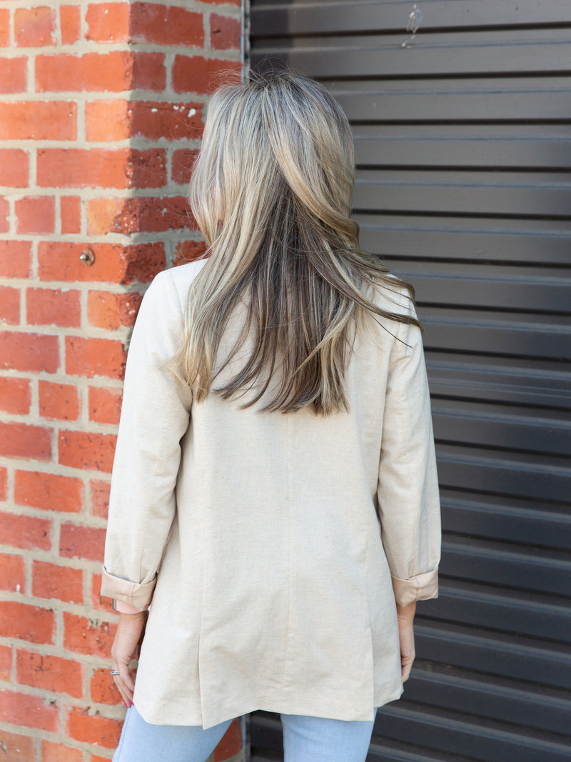 Rylee Linen Blazer ~ Natural