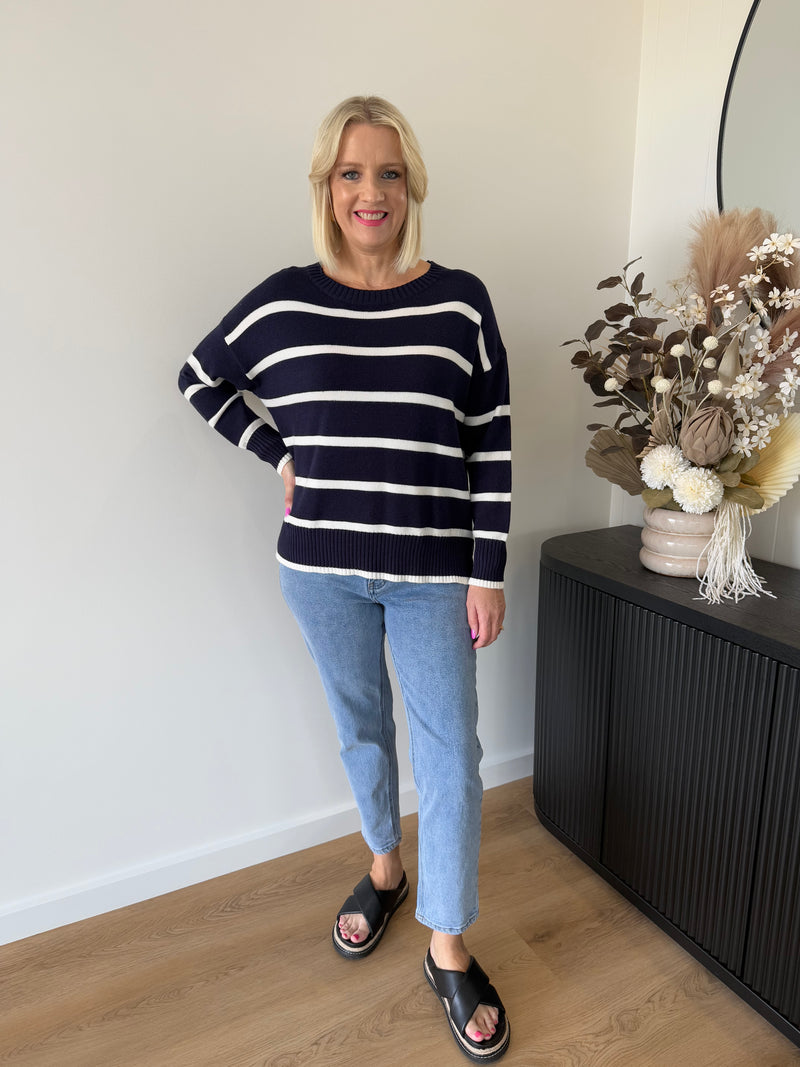 Izzy Knit ~ Navy Stripe