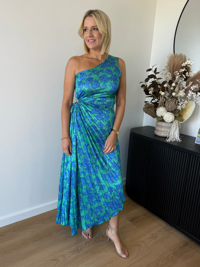 Chloe Dress ~ Green / Blue