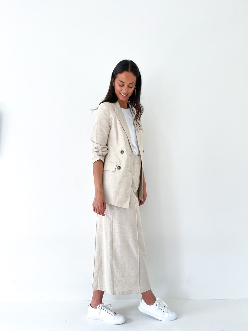 Rylee Linen Blazer ~ Natural