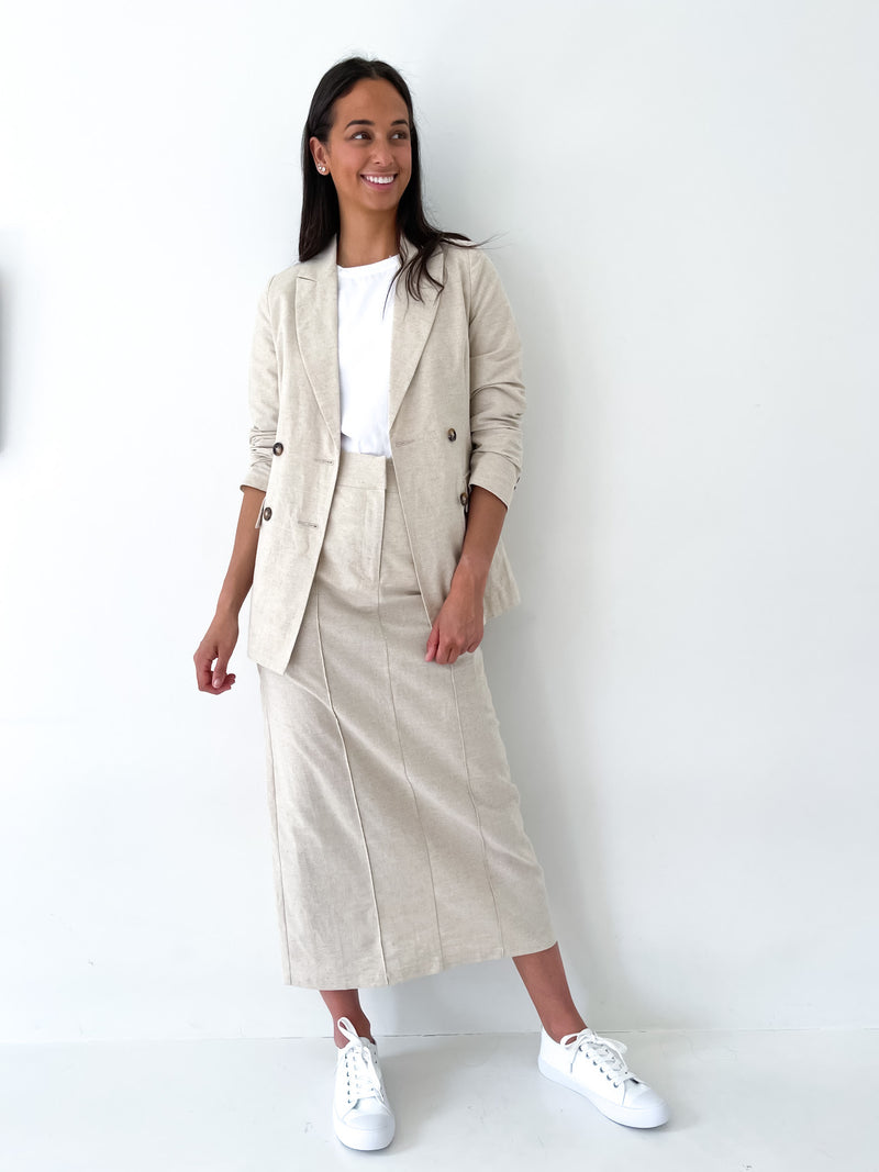 Rylee Linen Blazer ~ Natural