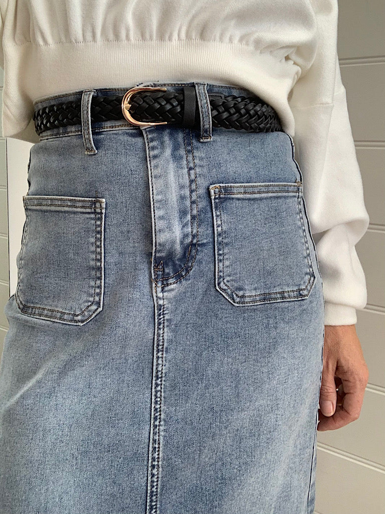 Jade Denim Skirt