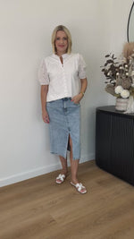 Pixie Short Sleeve Top - White