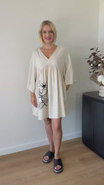 Aria Smock Dress ~ Oatmeal