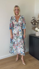 Sharni Dress L/S ~ Blue Floral
