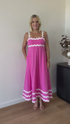 Henley Ric Rac Dress ~ Pink