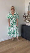 Sharni Maxi Dress - White / Green