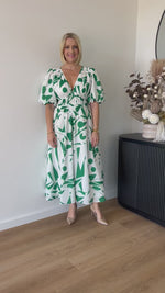 Sharni Maxi Dress - White / Green