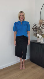 Pixie Short Sleeve Top - Cobalt