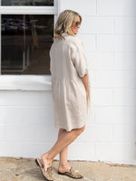 Harper Linen Shirt Dress - Beige